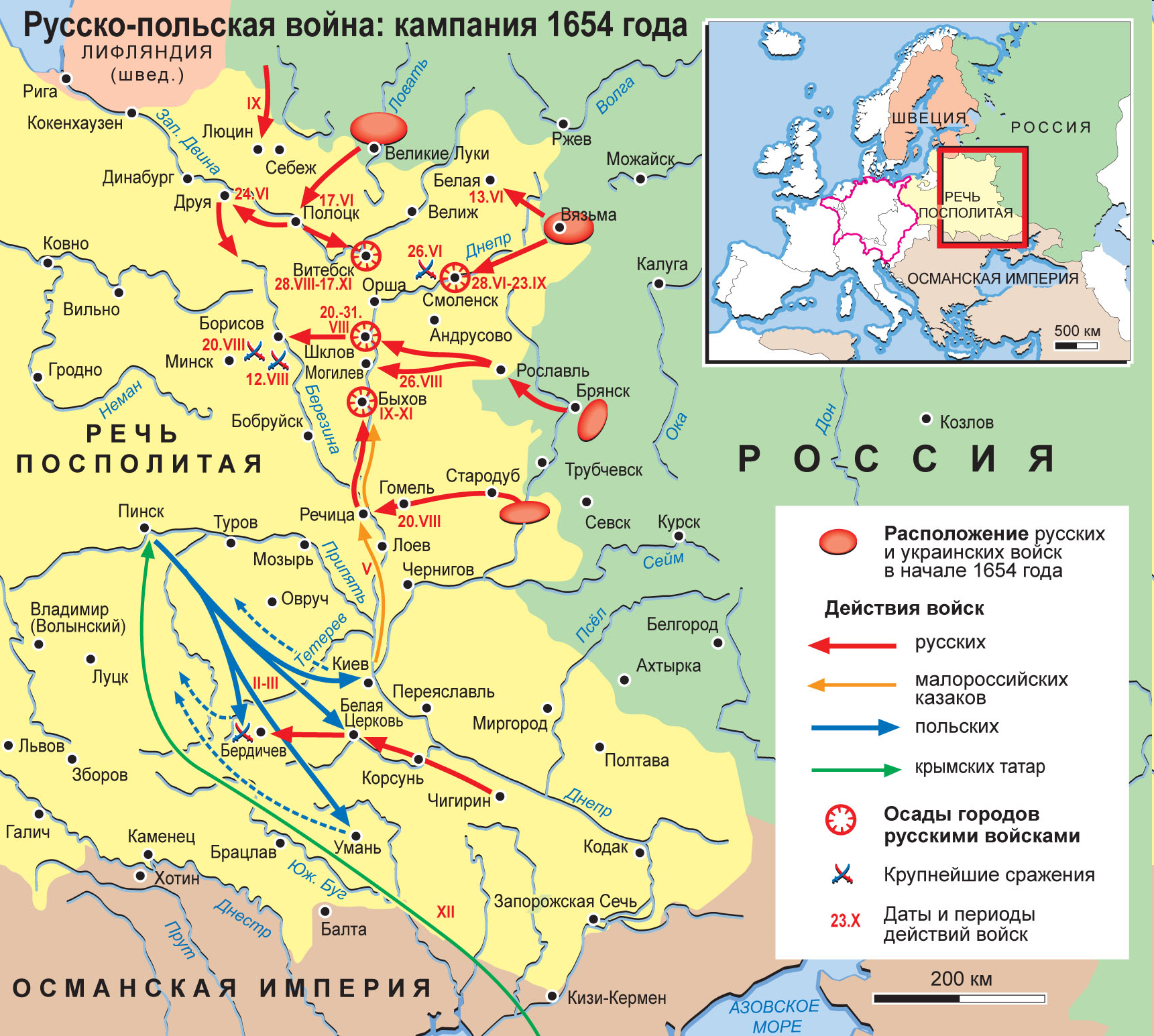 Таблица речи посполитой и швеции