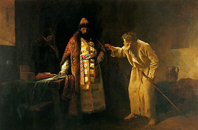 Царь Иоанн Грозный в келье юродивого Николая Салоса