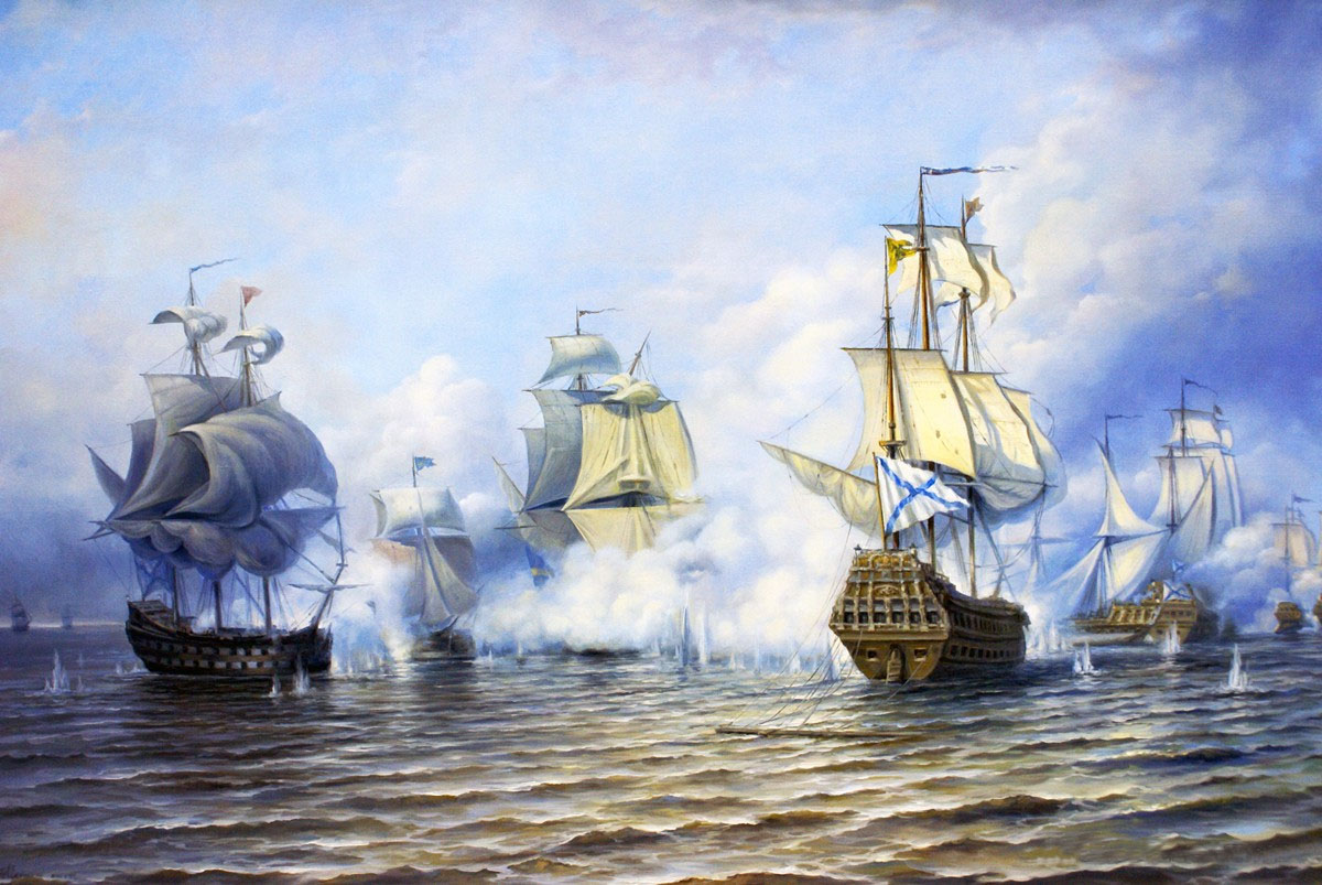 Сражение русских и шведских кораблей в Эзельском бою